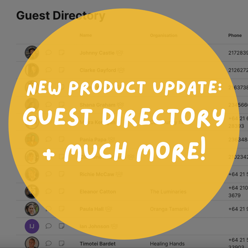 New Product Update! Guest Directory and much more!
